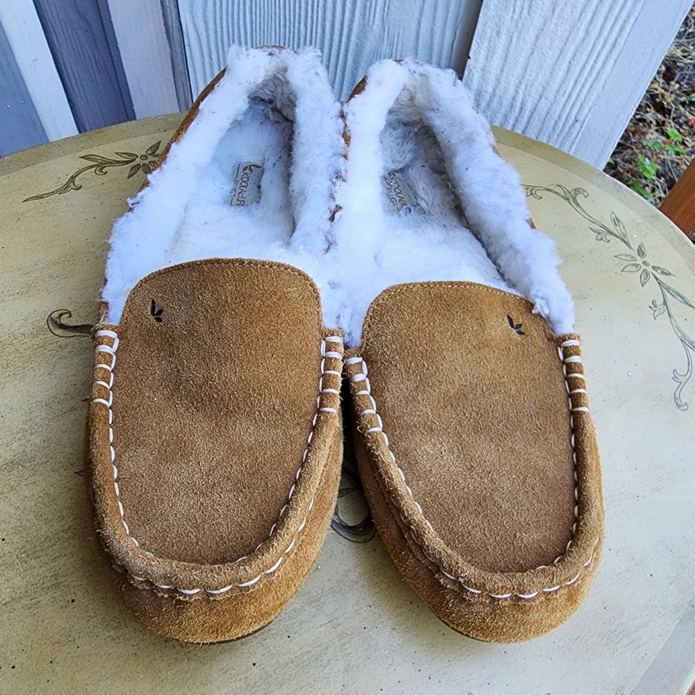 Koolaburra UGG Sz 9 Chestnut Suede Lezly Moccasin‎ Slippers Moc Toe Scandinavian